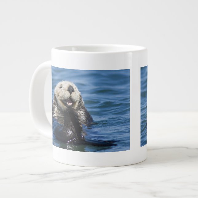 California Sea Otter Enhydra lutris) grooms Large Coffee Mug (Front Left)