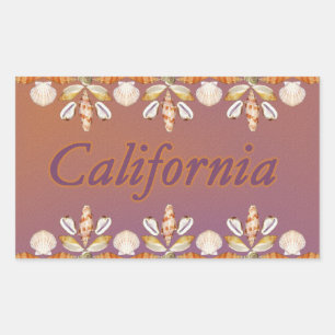California Sea Shells Rectangular Sticker