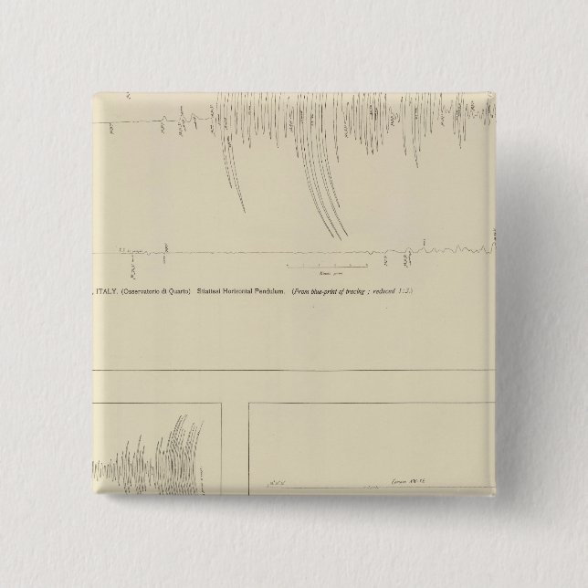 California Seismograms 6 15 Cm Square Badge (Front)