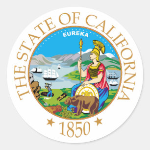 California sign classic round sticker