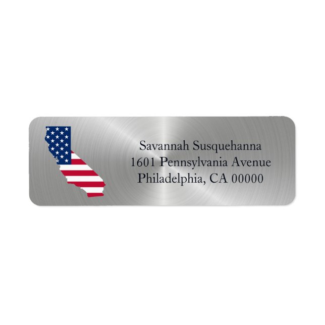 California Silver State American Flag Patriotic (Front)