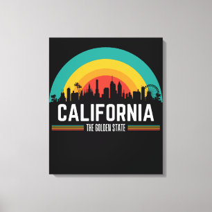 California Skyline Vintage Sunset Canvas Print