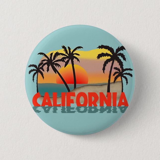 California Souvenir 6 Cm Round Badge (Front)