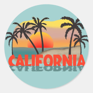 California Souvenir Classic Round Sticker