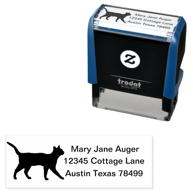 California Spangled Cat Self Address Stamp (In Situ)