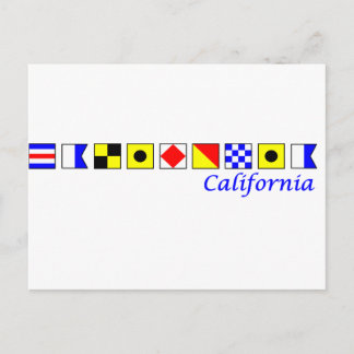 california spelled with nautical flag alphabet postcard