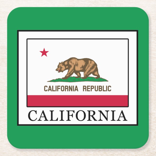 California Square Paper Coaster (Front)