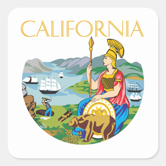 California Square Sticker (Front)