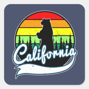 California State Bear Square Sticker