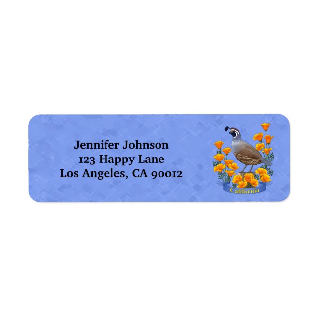 California State Bird Quail & Golden Poppy (Front)