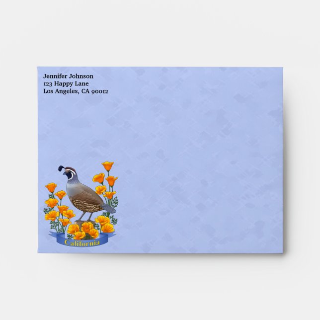 California State Bird Quail & Golden Poppy Envelopes (Front)
