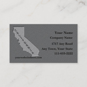 California State Business card carved stone look