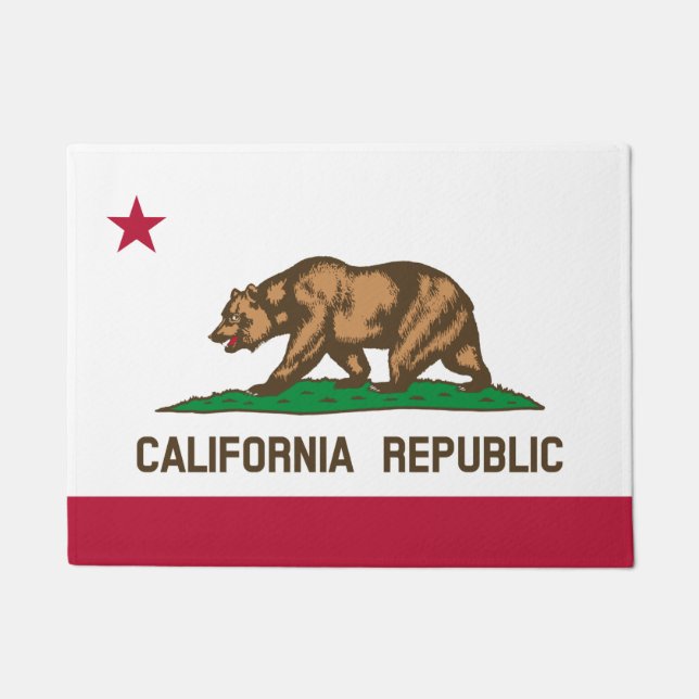 California State & California Flag USA house mats (Front)