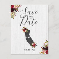 California State Destination Rustic Save the Date