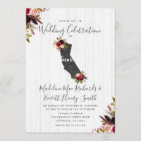 California State Destination Wedding Invitation
