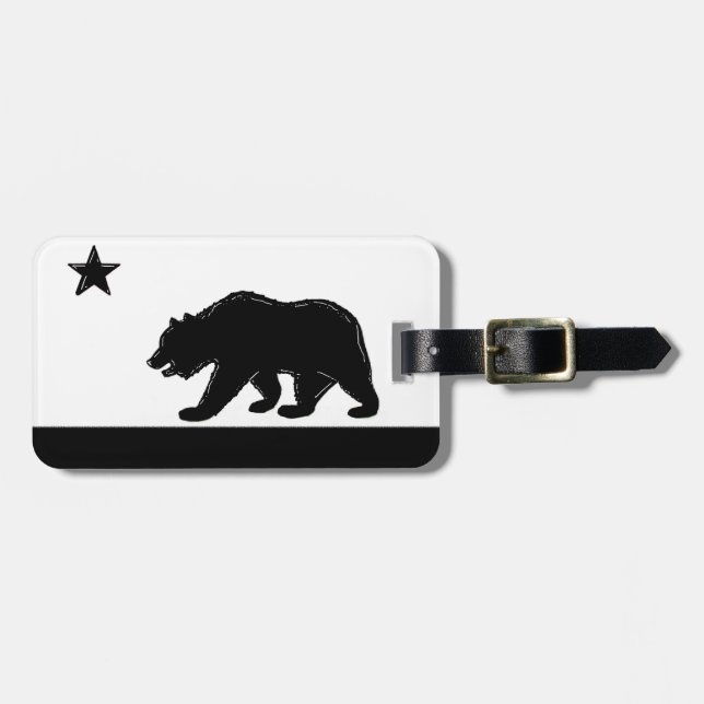 California state flag bear symbol luggage tag (Front Horizontal)
