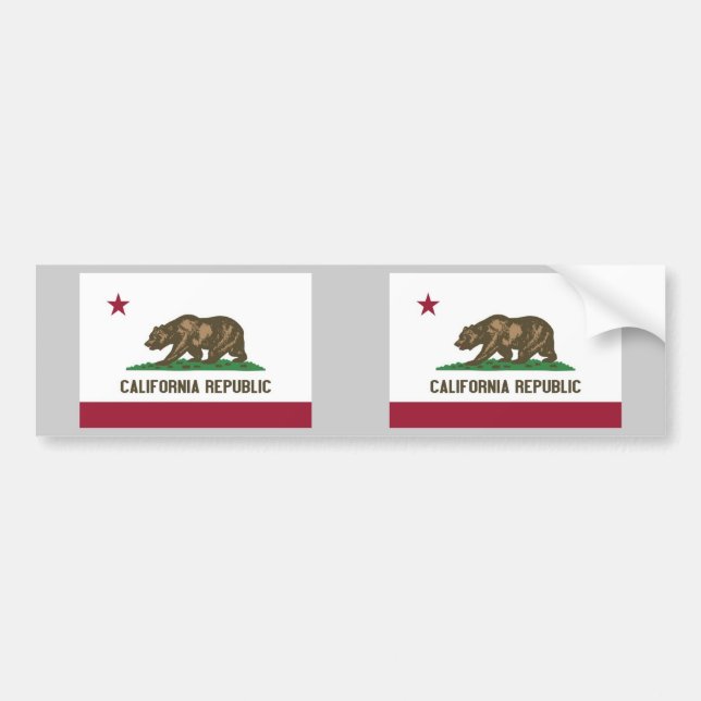 California State Flag Bumper Sticker (Front)