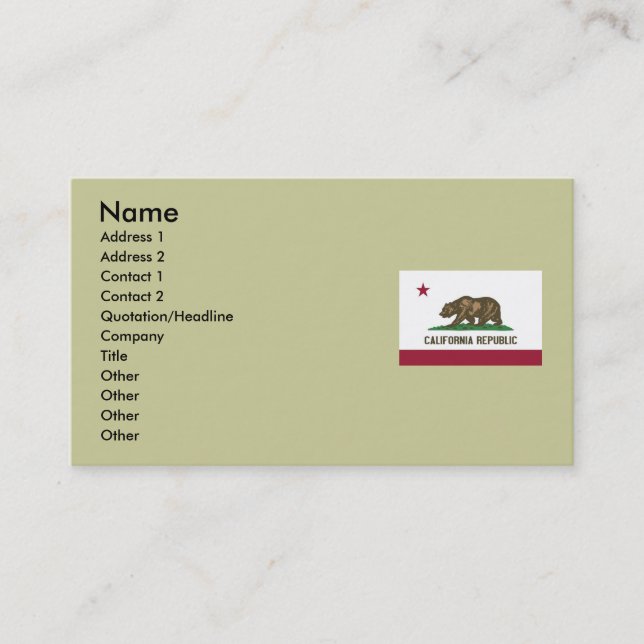 California State Flag Business Card (Front)