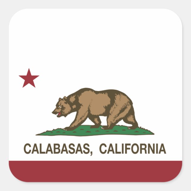 California State Flag Calabasas Square Sticker (Front)