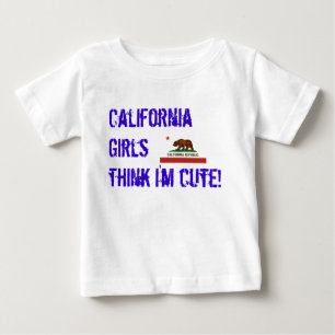 california-state-flag, California Girls think I... Baby T-Shirt