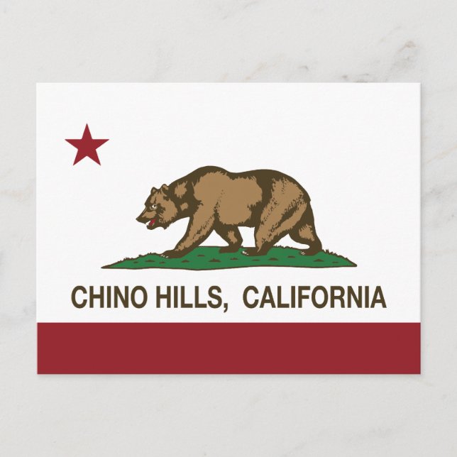 California State Flag Chino Hills Postcard (Front)