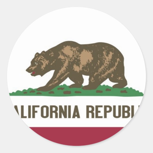 California State Flag Classic Round Sticker (Front)