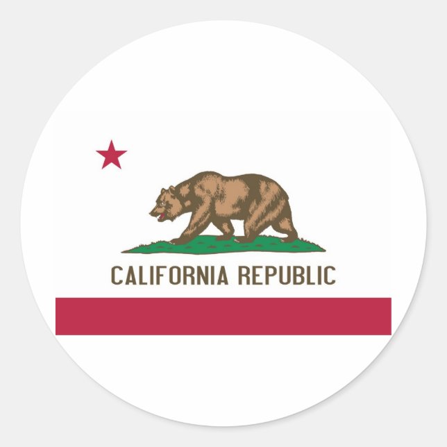 California State Flag Classic Round Sticker (Front)