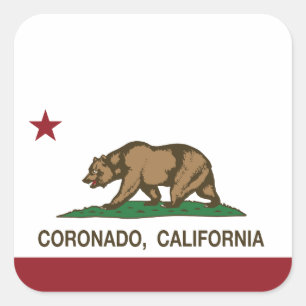 California State Flag Coronado Square Sticker