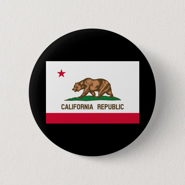 California State Flag Design 6 Cm Round Badge (Front)