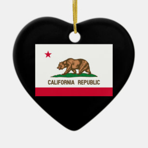 California State Flag Design Ceramic Tree Decoration