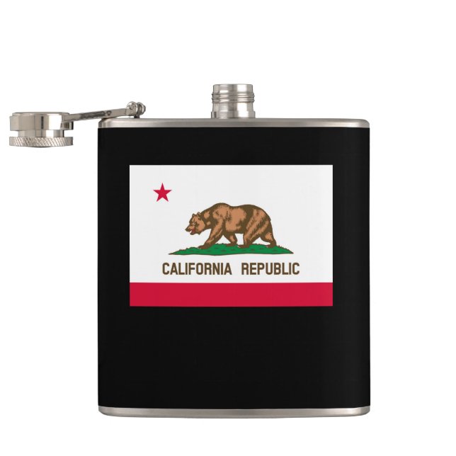 California State Flag Design Hip Flask (Opened)