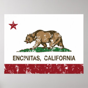 California State Flag Encinitas Poster