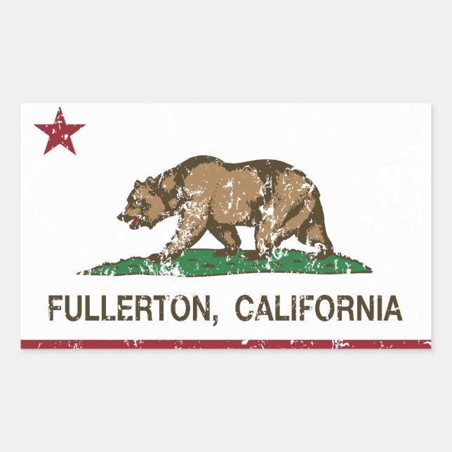 California State Flag Fullerton Rectangular Sticker (Front)
