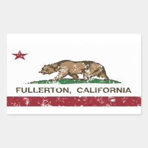 California State Flag Fullerton Rectangular Sticker