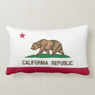 California State Flag Grizzly Bear Lumbar Cushion