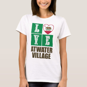 California State Flag Heart Love Atwater Village T-Shirt