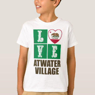 California State Flag Heart Love Atwater Village T-Shirt