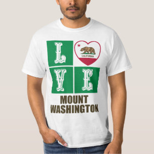 California State Flag Heart Love Mount Washington T-Shirt