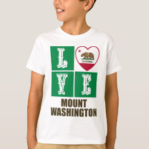 California State Flag Heart Love Mount Washington T-Shirt