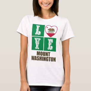 California State Flag Heart Love Mount Washington T-Shirt