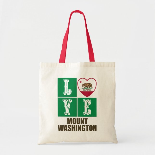 California State Flag Heart Love Mount Washington Tote Bag (Front)