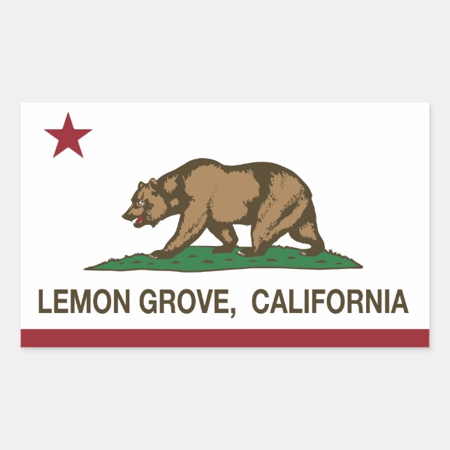 California State Flag Lemon Grove Rectangular Sticker (Front)