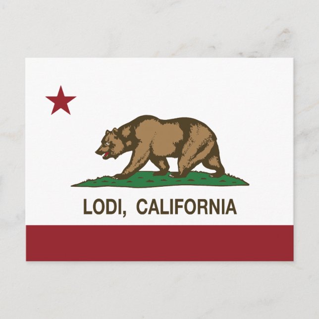 California State Flag Lodi Postcard (Front)