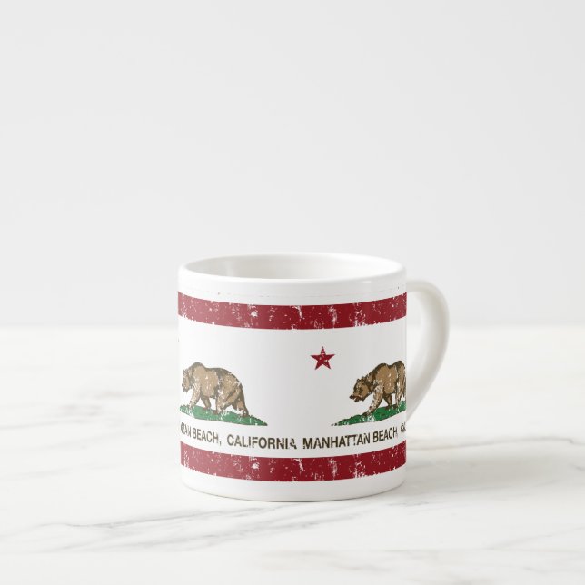 California State Flag Manhattan Beach Espresso Cup (Front Right)