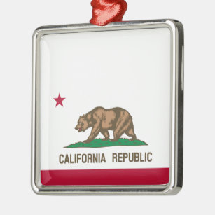 California State Flag Metal Tree Decoration