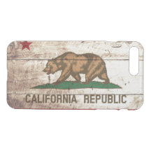 California State Flag on Old Wood Grain