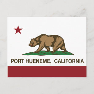 California State Flag Port Hueneme Postcard