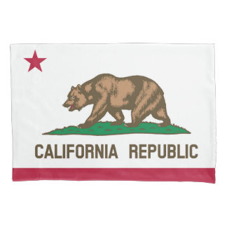 California State Flag Print Patriotc Pillowcase