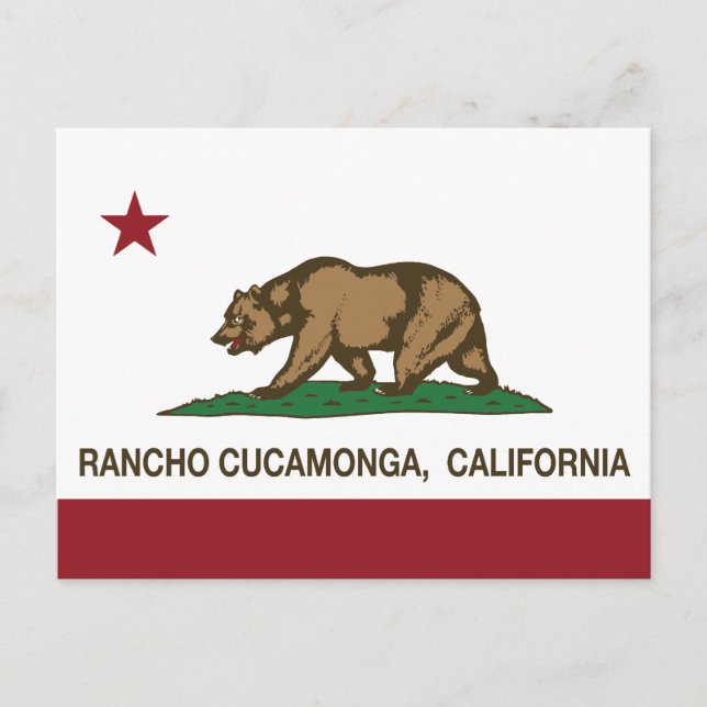 California State Flag Rancho Cucamonga Postcard (Front)
