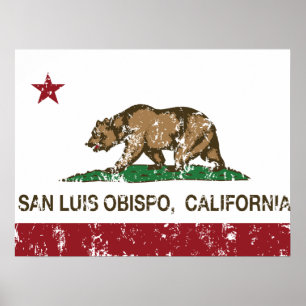 California State Flag San Luis Obispo Poster